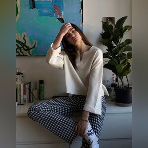 Urban Outfitters Jax Inside Out Cropped Sweater ivory - size XS